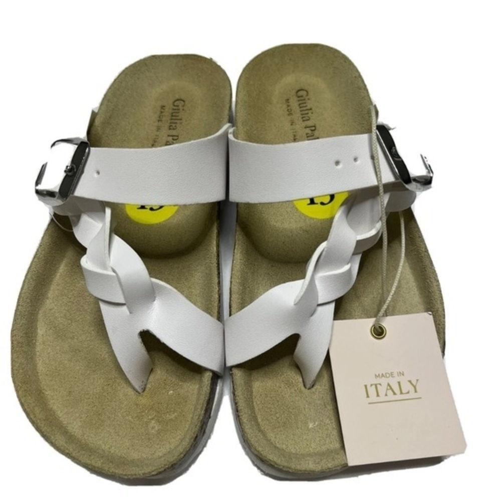 Kids White Leather Italy Sandals